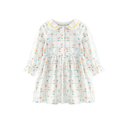 

Cicie self-employed childrens wear girls dress navy collar print skirt girls children skirt C91018 white 11056
