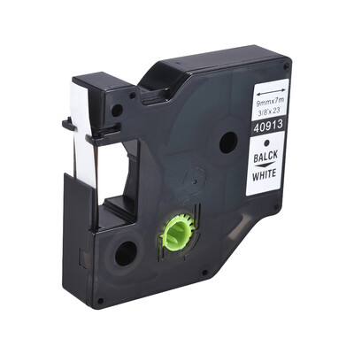 

Label Tape Black on White Laminated Tape Compatible for Dymo Label Printer 9mm 7m