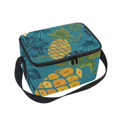 

ALAZA Lunch Box Insulated Lunch Bag Large Cooler Pineapple Background Tote Bag