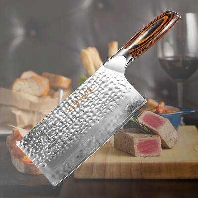 

67-layer hammer pattern Damascus steel kitchen knife color wooden handle kitchen knife slicing knife cutting dish meat knife kitch