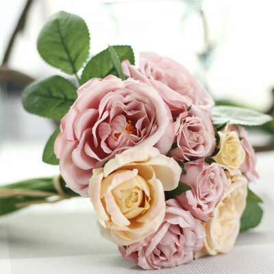 

UpperX Artificial Flowers Bouquets Rose Flower Simulation Mothers Day Decoration for Home Wedding