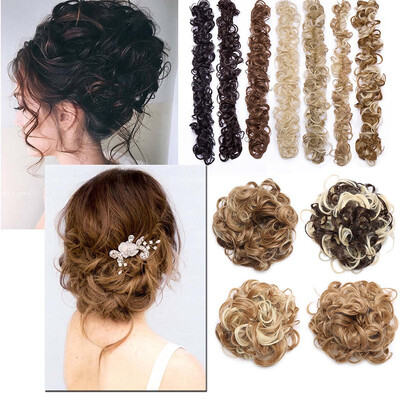 

Scrunchie Updo Wrap Curly Messy Bun Ponytail Hair Piece Chignons Hair Extensions