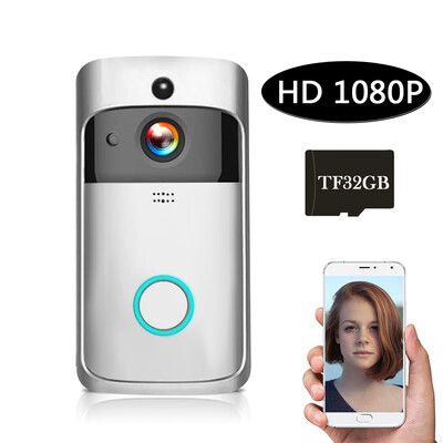 

WiFi Smart Wireless Security DoorBell Smart HD 1080P Visual Intercom Recording Video Door Phone Remote Home Monitoring Night Visio