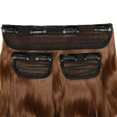 

20" Inch Clip in Hair Extensions 3pcs 8 Clips Curly Silky Synthetic Full Head Hair Pieces Length50cmWeight190g