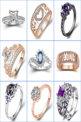 

Fashion Trends in Europe&America Womens Handwear Zircon Rings