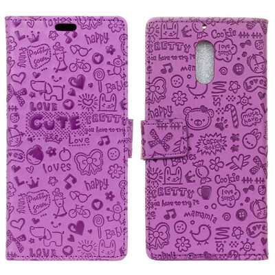 

MOONCASE Wiko View XL Little Witch Leather Case - Purple
