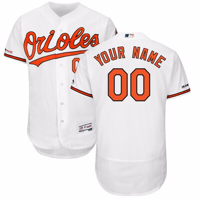 

Mens Baltimore Orioles Majestic Home White Flex Base Custom Jersey
