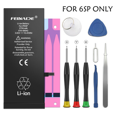 

FEINADE Replacement Battery iPhone 5G5S6G6P 6S6SP7G7P8G8PX Replacement Kit with Tools 0 Cycle Battery - 1 Years Warrant
