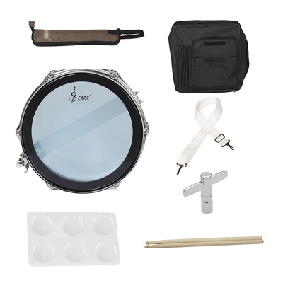 

14" Snare Drum Kit Stainless Steel Drum Body PVC Drum Head with Drum Bag Strap Drumsticks Drumstick Bag Drum Damper Gel Pads