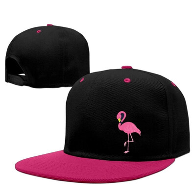 

WellShopping Hot Pink Flamingos Solid Flat Bill Snapback Baseball Cap Hip Hop Unisex Custom Hat