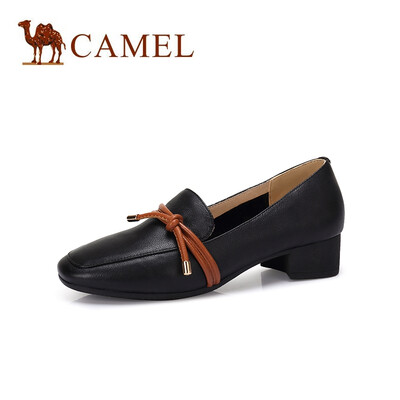 

Camel CAMEL lady intellectual elegant leather bow decorative shoes A915046182 black 38