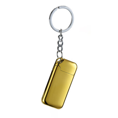 

USB Rechargeable Double-sided Electronic Hit Fire Machine Windproof Flameless Mini Keychain Metal Smoking Lighters with Heating Wi