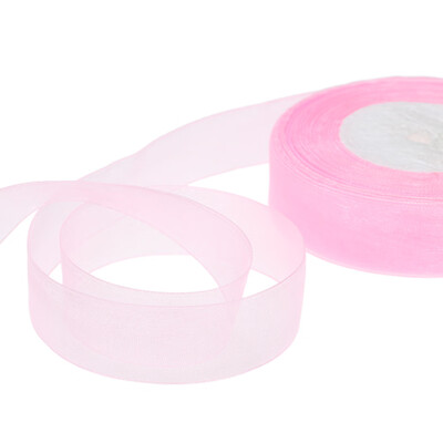 

25mm 50 YardsRoll Silk Organza Transparent Ribbon DIY Making Christmas Ribbons for Wedding Party Decoration Webbing Crafts Gifts