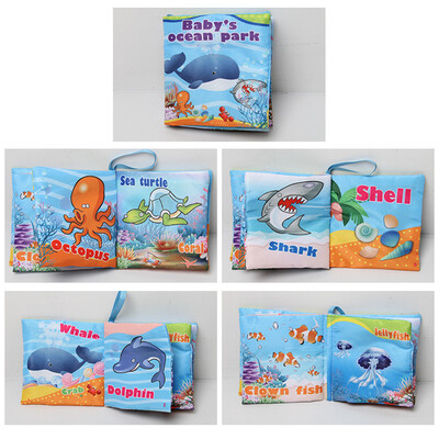 

Bright Color Soft Cloth Book Cartoon Baby Learning Poultry Sea Animals Alphabet Vegetable Person Image Cognition Infant Early Educ