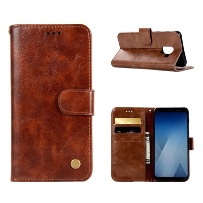 

MOONCASE Samsung Galaxy J6 Premium Vintage Leather Case - Brown