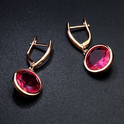 

Korean Fashion Cubic Zirconia Rose Gold Earrings for Women Gold 585 Earrings Hanging Gold 585 Jewelry Earings
