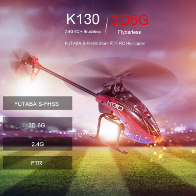 

WLtoys XK K130-B RC Helicopter 24G 6CH Brushless 3D6G Flybarless FUTABA S-FHSS Stunt Helicopter without Transmitter