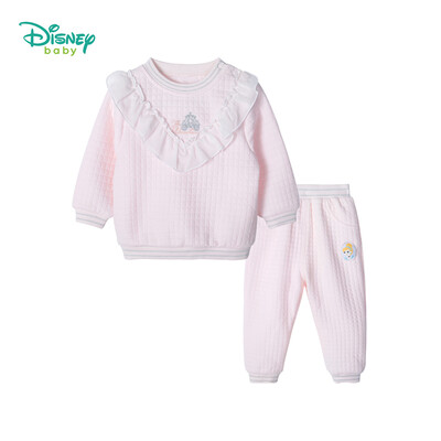 

Disney childrens clothing new girls suits quilted cute casual long-sleeved sweater trousers baby outing clothes 191T845 pink white 3 years old height 100cm