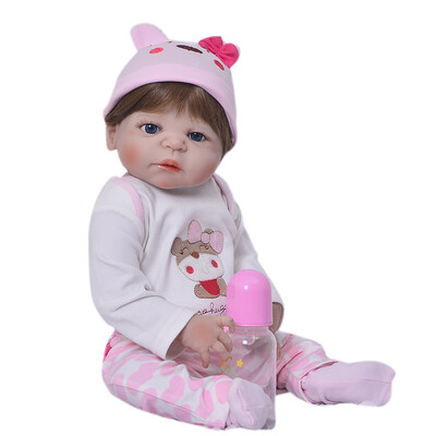 

Collectible 23 Reborn Doll Lifelike Full Silicone Vinyl Real Looking Newborn Girl Babies Toy Doll For Childrens Day Xmas Gift