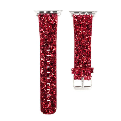 

Bling Christmas Shiny Glitter PU Leather Band for Apple Watch Series 4 3 2 1 Strap Belt for iWatch 38mm 42mm Watchbands