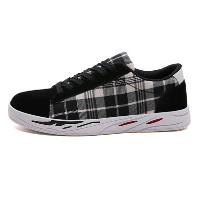 

New leather mens shoes sponge cake thick plaid mens shoes trend casual sports versatile shoes