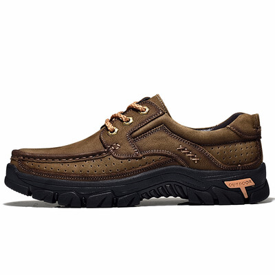

Hiking shoes mens leather lace non-slip sneakers outdoor hiking travel sneakers