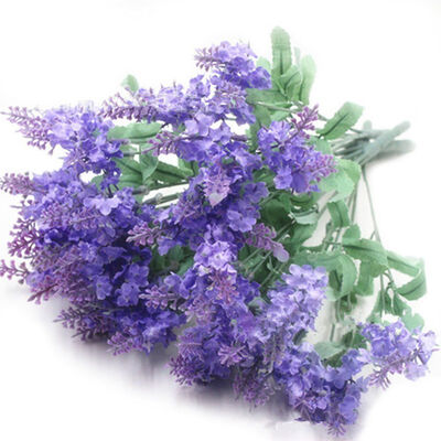 

UpperX 4 Bouquet Artificial Lavender Flowers Festival Party Decorative Flower Wedding Christmas Home Decal Flowers Dark purple