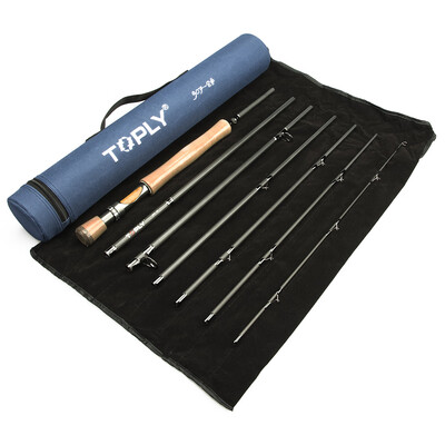 

27M Lightweight Fishing Rod with Wooden Handle 7 Sections Carbon Fly Fishing Rod for Seawater Freshwater Boat Fishing