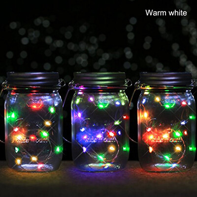 

UpperX 1M 10LED Fairy Light Solar Mason Jar Lid Lights Color Changing Garden Decor Have a bottle