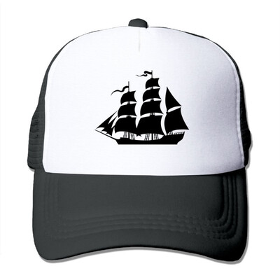 

Wiongh Opp Mesh Baseball Caps Unisex Adjustable Trucker Style Hats Black Sailboat