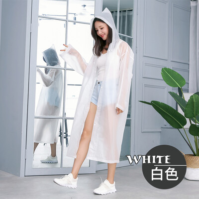 

Gong Xun raincoat men&women windbreaker adult Korean fashion hiking youth riding transparent portable waterproof outdoor non-disposable thickening eva poncho pearl white