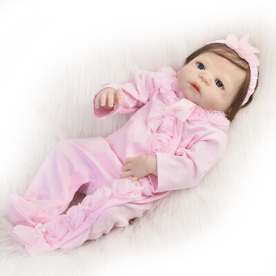 

Real Touch 23 Inch Full Silicone Baby Doll 100 Handmade Lifelike Reborn Babies Girl Toy For Kid Christmas Gift Bedtime Playmate
