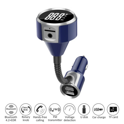 

BC18 Smart Car Charger Support FM Transmitter TF Card USB Flash Disk Bluetooth Caller ID Broadcaster