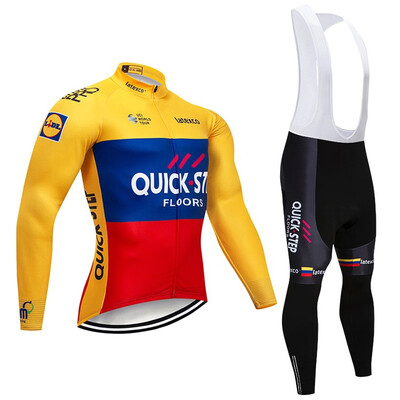 

UCI 2018 pro team Quick STEP winter thermal fleece cycling jersey bicycle clothing set ropa ciclismo invierno bike jersey KIT