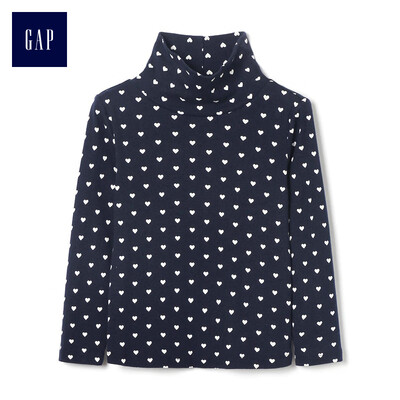 

GAP flagship store female&young simple style lapel long-sleeved T-shirt 329467 navy blue 18-24M