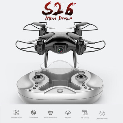 

S26 24G 720P Camera WIFI FPV Mini Drone Altitude Hold Voice Control RC Quadcopter for Kids Beginners
