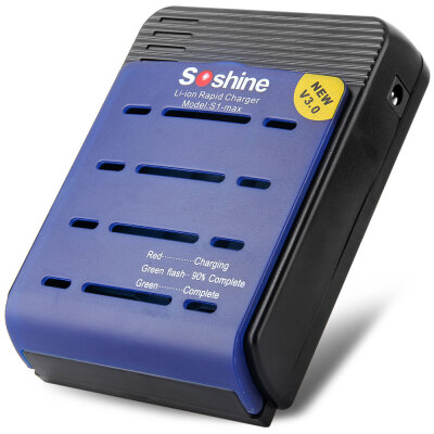 

Soshine S1max - V3 4-Slot 18650 17650 17500 Battery Charger with