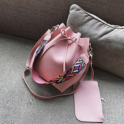 

Fashion Colorful Strap Bucket Bag 2019 New Women High Quality Pu Leather Shoulder Bag Brand Desinger Ladies Crossbody Bags
