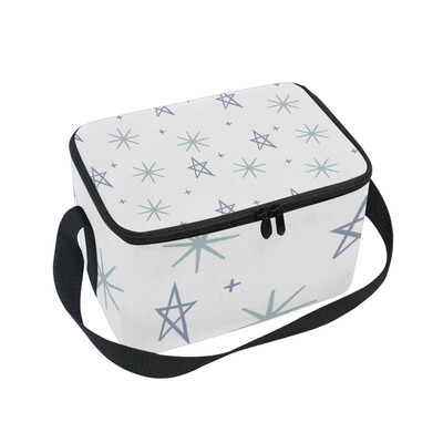 

ALAZA Insulated Lunch Box Simply Stars Lunch Bag for Men Women Portable Tote Bag Cooler Bag
