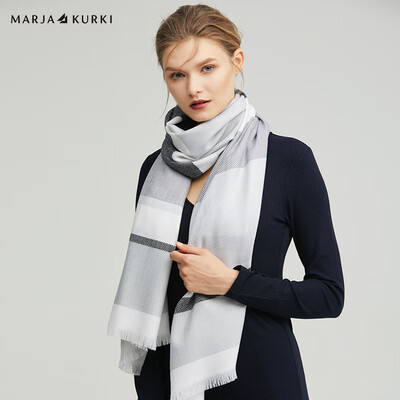 

Maria Gucci MARJA KURKI shawl fashion stitching wool wild dual-use scarf female gift box meditation lake 1CC583390 black gray