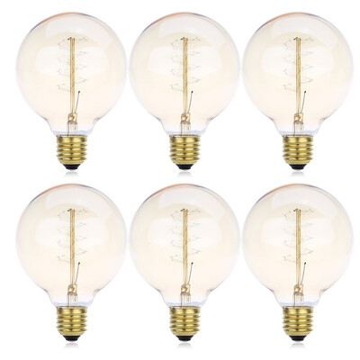 

Lightme 6pcs G95 230V 40W E27 110 - 120LM 32AK Retro Edison Bulb Tungsten Light Bulb