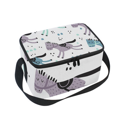 

ALAZA Lunch Box Horse Pattern Insulated Lunch Bag Large Cooler Tote Bagfor Men Women
