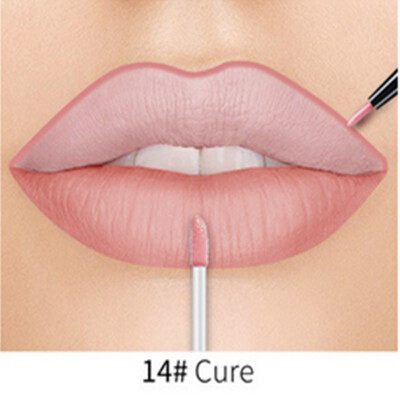 

Fashion Women 20 Colors 2 In 1 Lip Gloss&Lip Liner Matte Liquid Lipstick