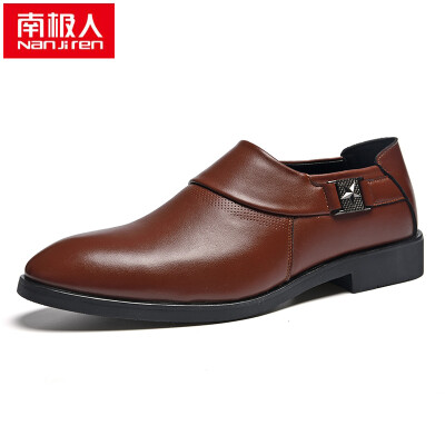 

Anji people Nanjiren mens business casual low to help simple dress shoes 17108NJ5755 5755 brown 41