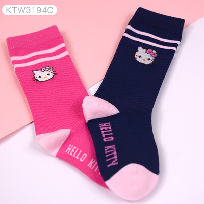 

Hello Kitty HELLO KITTY Girls Socks Cotton Spring&Autumn Baby Long Socks Child Girl Socks Childrens Over Knee Socks KT3194 Gray Rose Red 2 Pairs 18-20cm