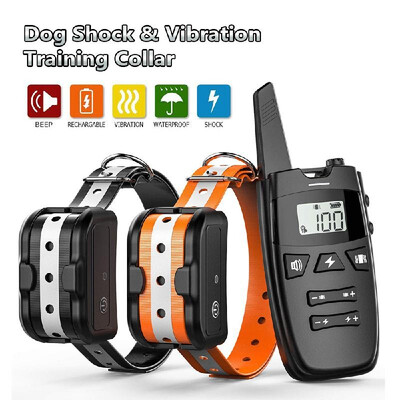 

Dog Static Shock Collar Training Vibration Collar Waterproof Shock&Vibration 300 Meters Rechargeabe Shock Collar Levels 1-100