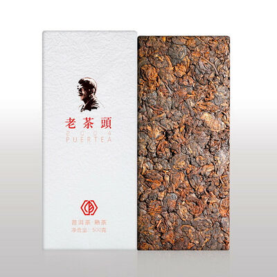 

Caicheng Aged Menghai Lao Cha Tou Yunnan Pu-erh Tea Brick 2018 500g Ripe