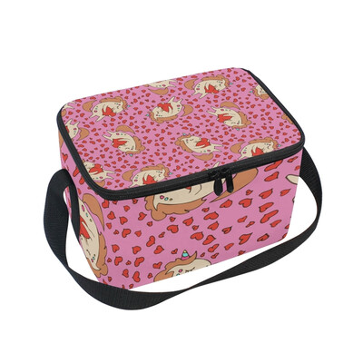 

ALAZA Lunch Box Insulated Lunch Bag Large Cooler Tote Bag Cute Unicorn With Heart for Men Women Girls Boys