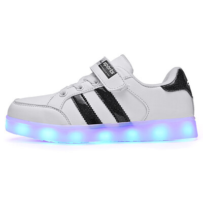

New Arrival Children Casual shoes LED Bright flash shoes Boys Girls Breathable Sneakers USB Charging Fashion Kids Flats 25-37