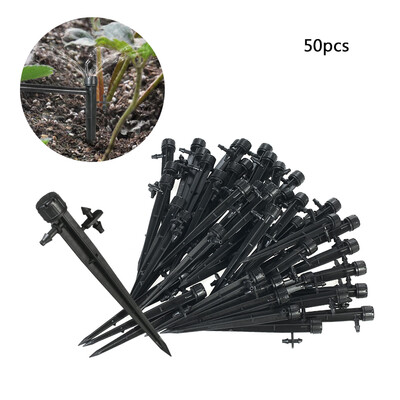 

50pcs 360 Degree Adjustable Drippers Water Flow Irrigation on Stake Emitter Drip System